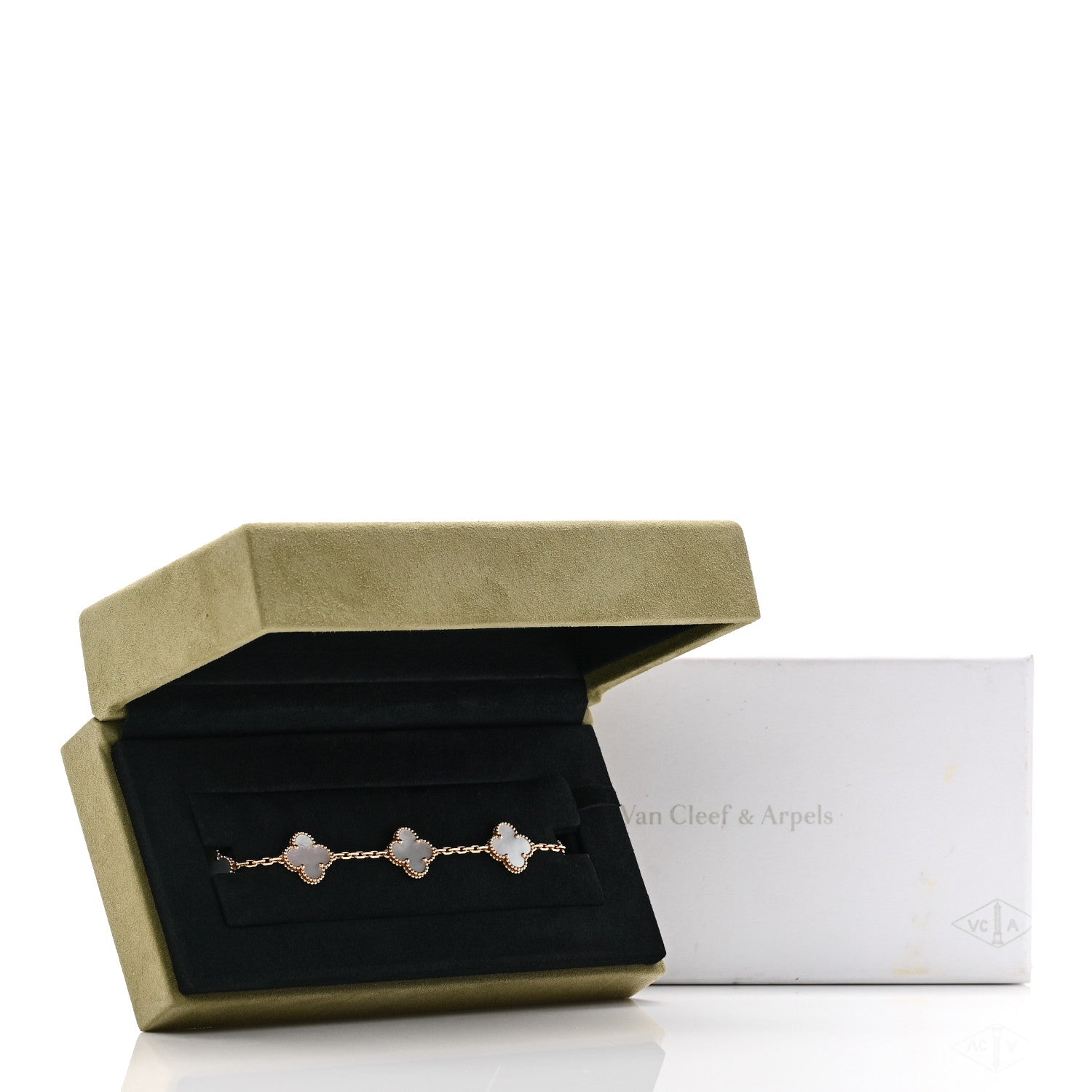 Van Cleef & Arpels 18K Yellow Gold Mother of Pearl 5 Motifs Vintage Alhambra Bracelet 5 of 5
