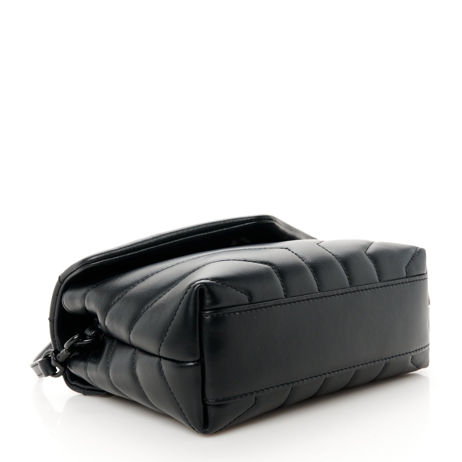 Saint Laurent Calfskin Y Quilted Monogram Monochrome Toy Loulou Crossbody Bag Black 4 of 11