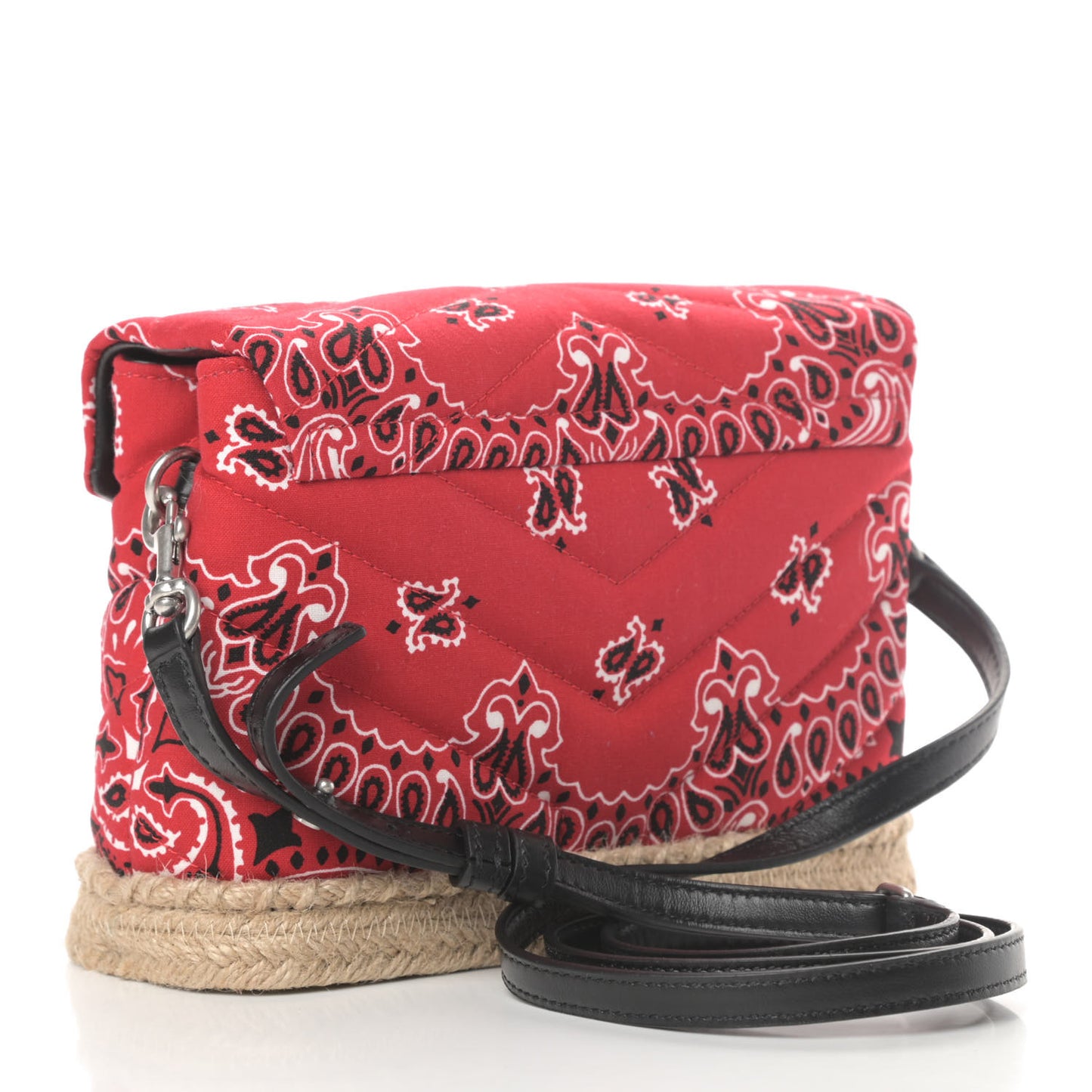 Cotton Bandana Y Quilted Monogram Toy Loulou Crossbody Bag Red