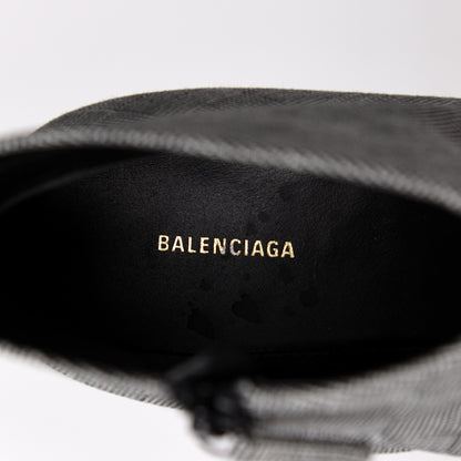 Balenciaga Wool Checked Knife Pointy Toe Boots 38.5 7 of 8