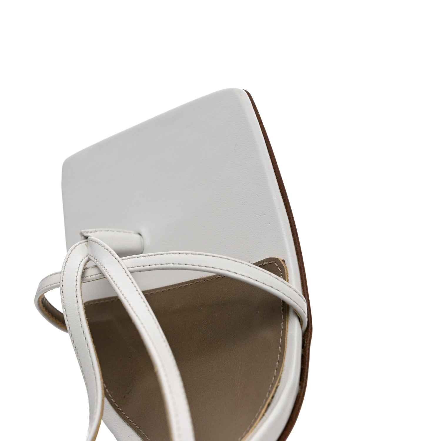 Bottega Veneta Lambskin Stretch Multi Strap 90mm Sandals 39 Optic White 8 of 12