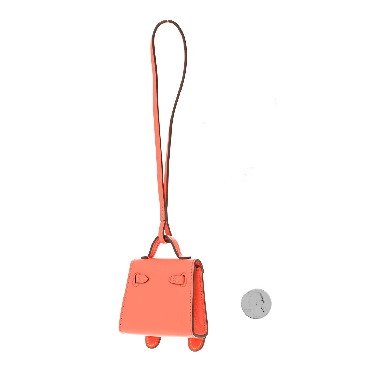 Tadelakt Chevre Mysore Kelly Quelle Idole Bag Charm Orange Poppy Jaune De Naples