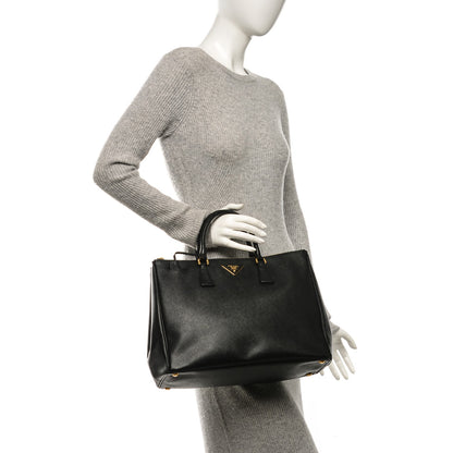 Prada Saffiano Large Galleria Double Zip Tote Black 2 of 8