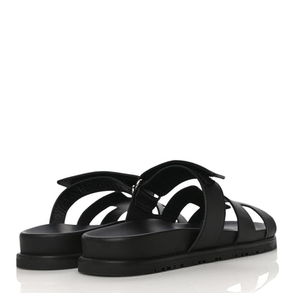 Hermes Calfskin Womens Chypre Sandals 37 Black 5 of 10