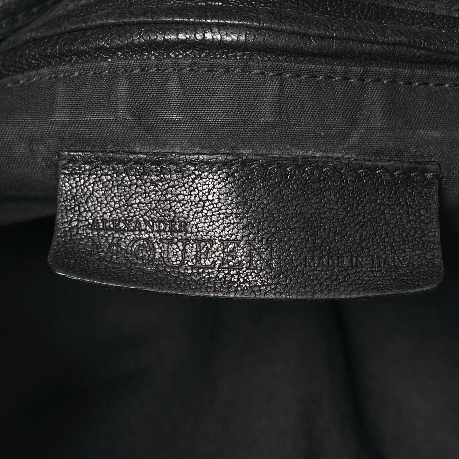Alexander McQueen Studded Calfskin Faithful Zip Hobo Black 7 of 15