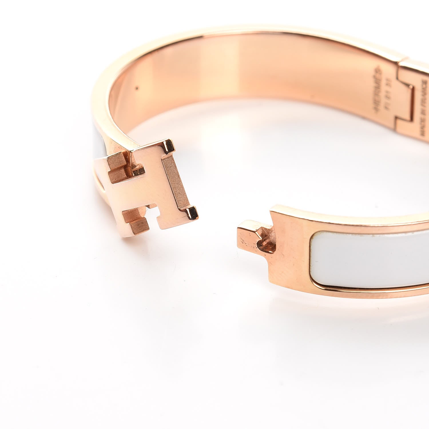 Hermes Enamel Narrow Clic Clac H Bracelet PM White 5 of 5