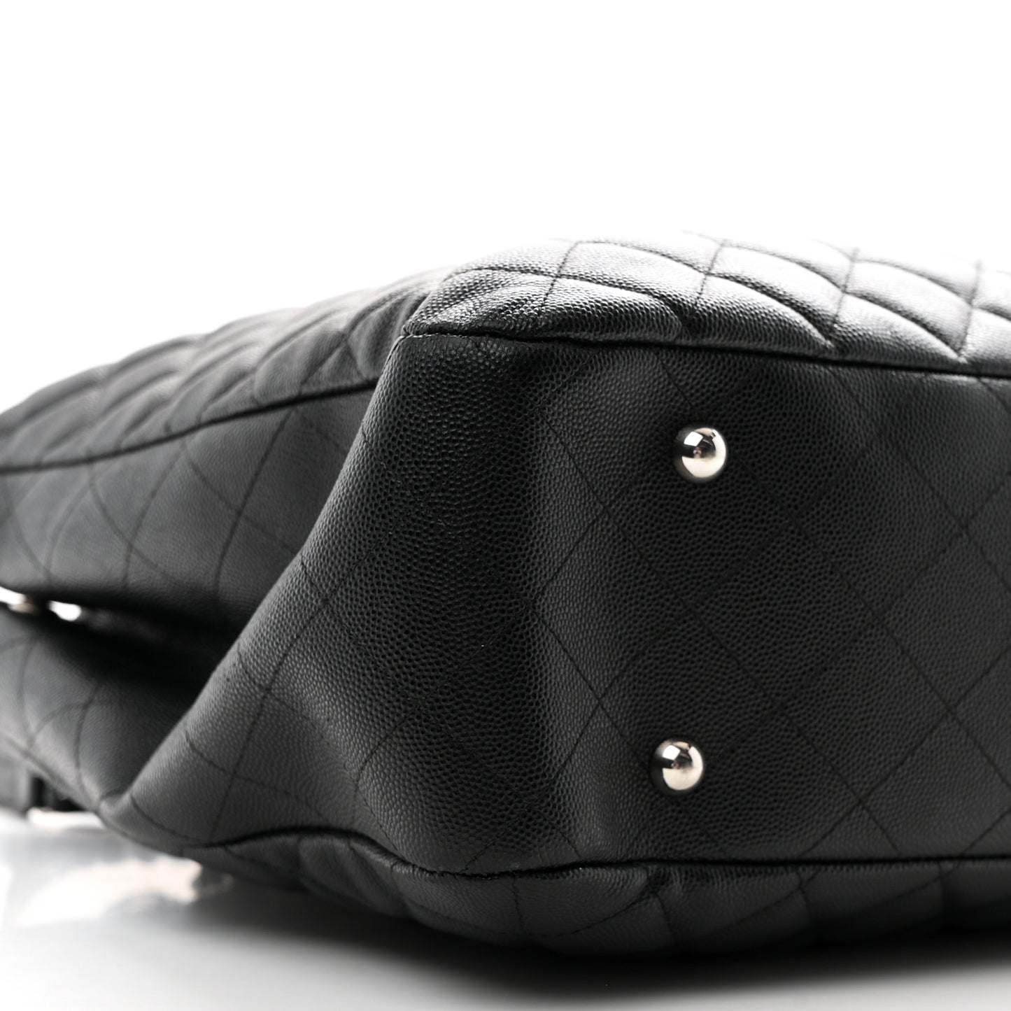 Caviar Quilted Large Shopping Tote Black