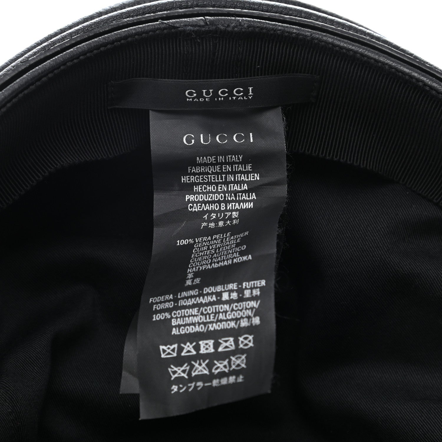 Gucci Calfskin Cellarius Hat S Black 8 of 15