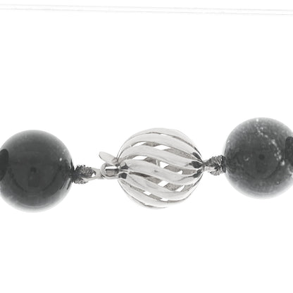 Tiffany Sterling Silver Black Onyx 10mm Paloma Picasso Bead Necklace 4 of 6