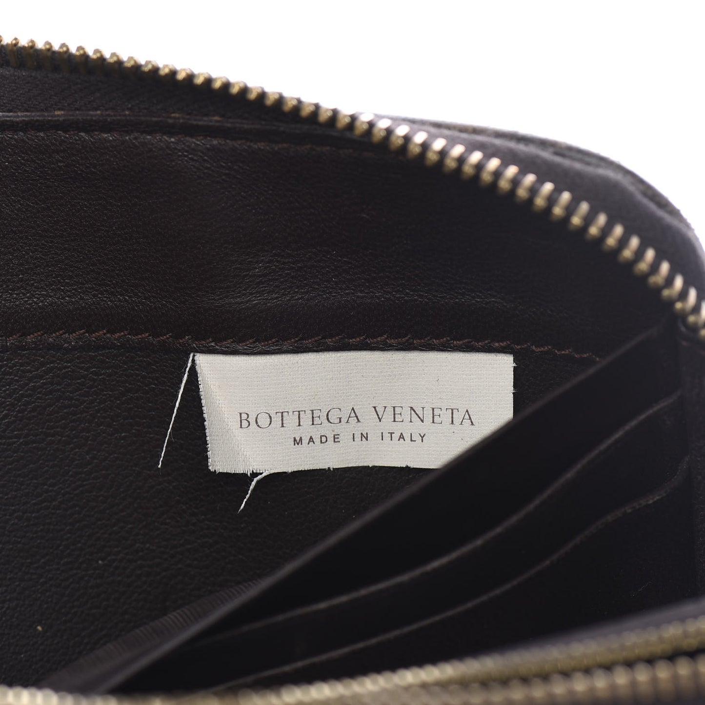 Nappa Intrecciato Zip Around Wallet Ebano