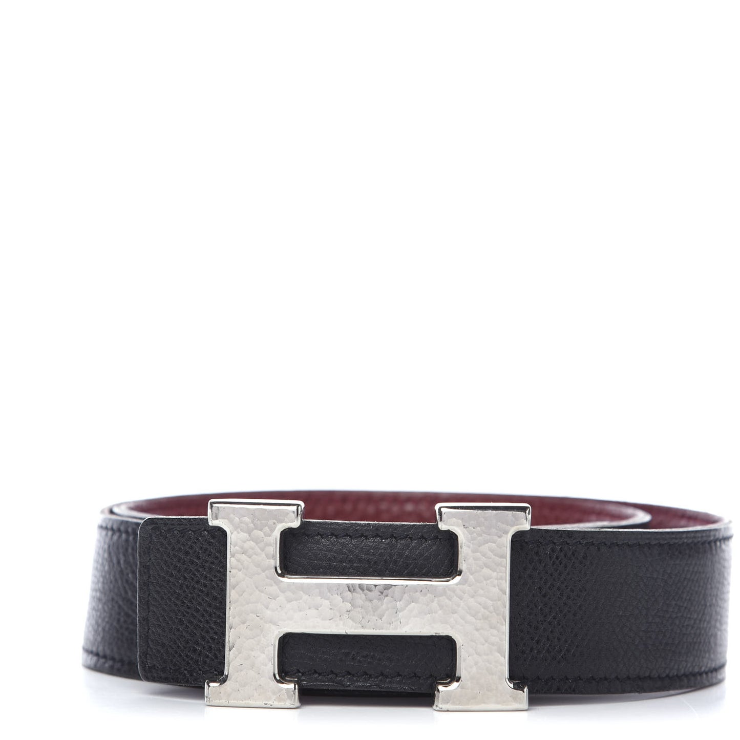 Togo Epsom 32mm Martelee H Belt 75 Rouge H Black