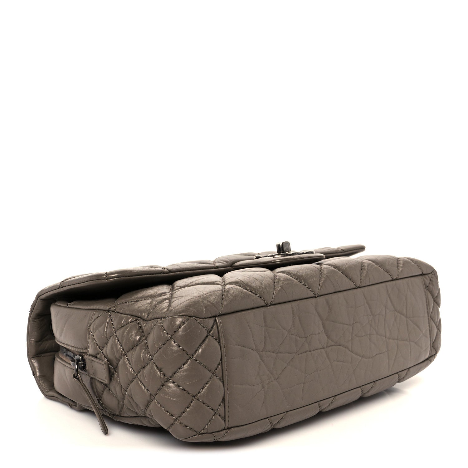 Chanel Aged Calfskin Jumbo New Portobello Flap Grey 4 of 11