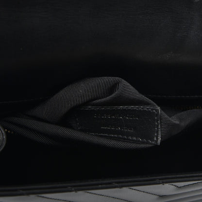 Saint Laurent Smooth Calfskin Matelasse Large Monogram Satchel Black 8 of 10