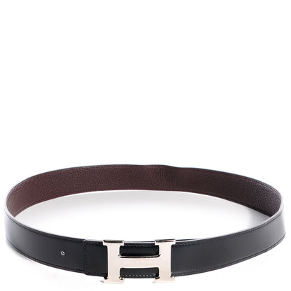 Hermes Togo Box Reversible Constance 32mm H Belt 80 Chocolate Black 1 of 7