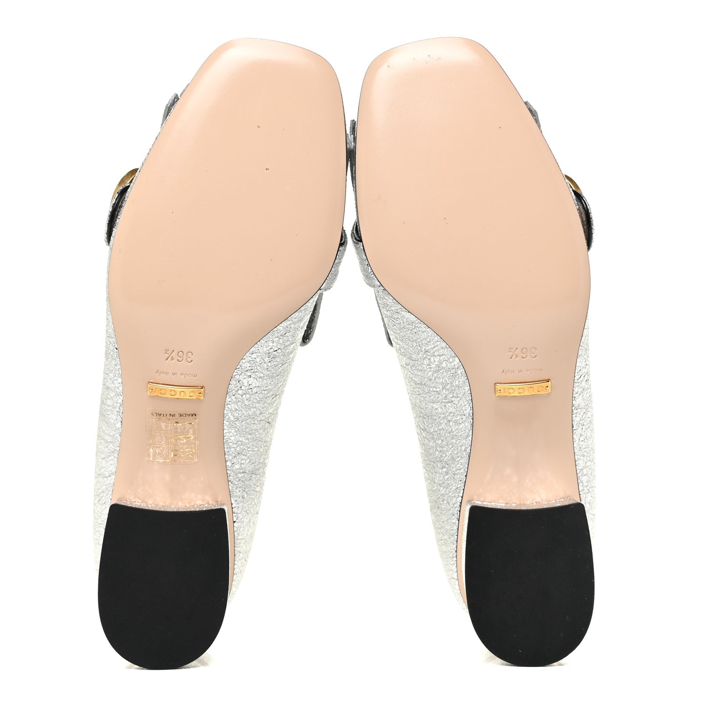 Galassia GG Marmont Fringe 50mm Loafer Pumps 36.5 Argento
