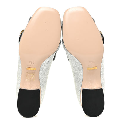 Gucci Galassia GG Marmont Fringe 50mm Loafer Pumps 36.5 Argento 5 of 11