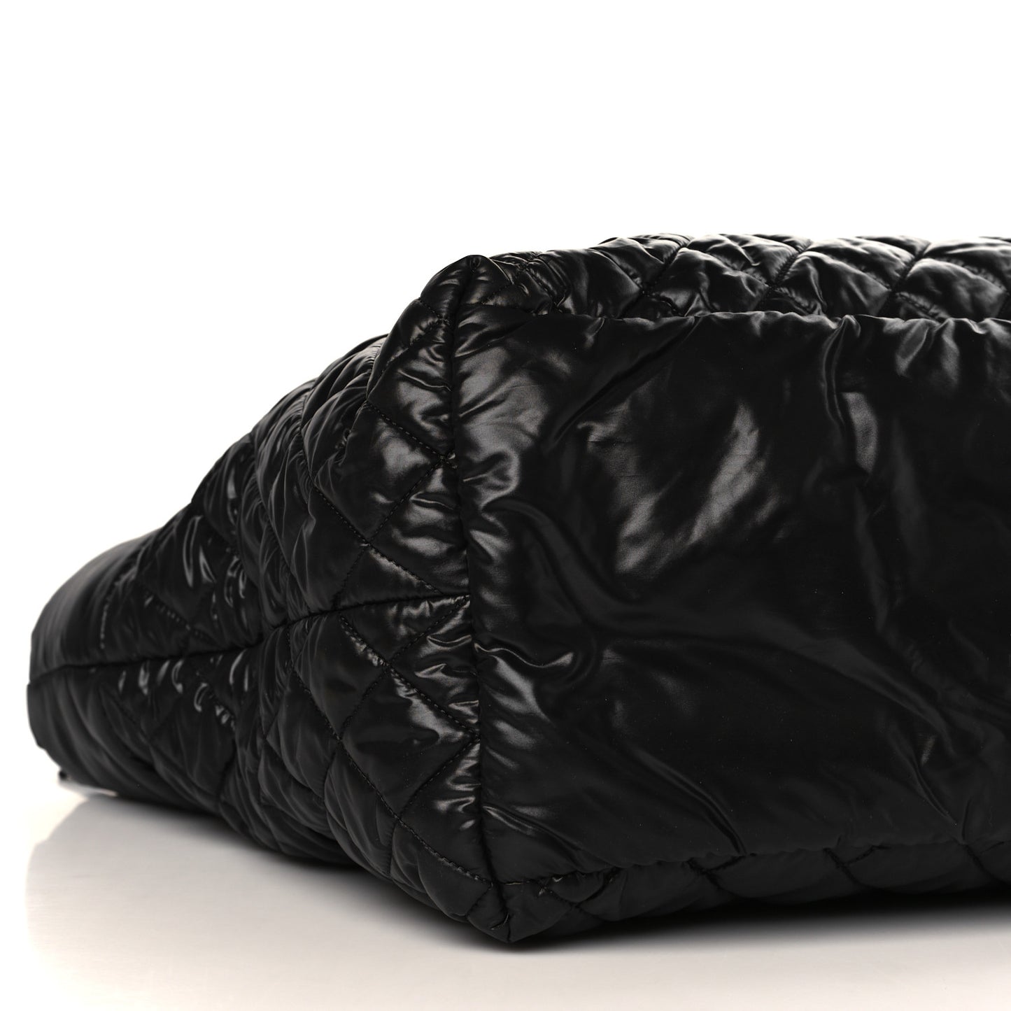 Nylon Quilted Large Coco Cocoon Tote Black