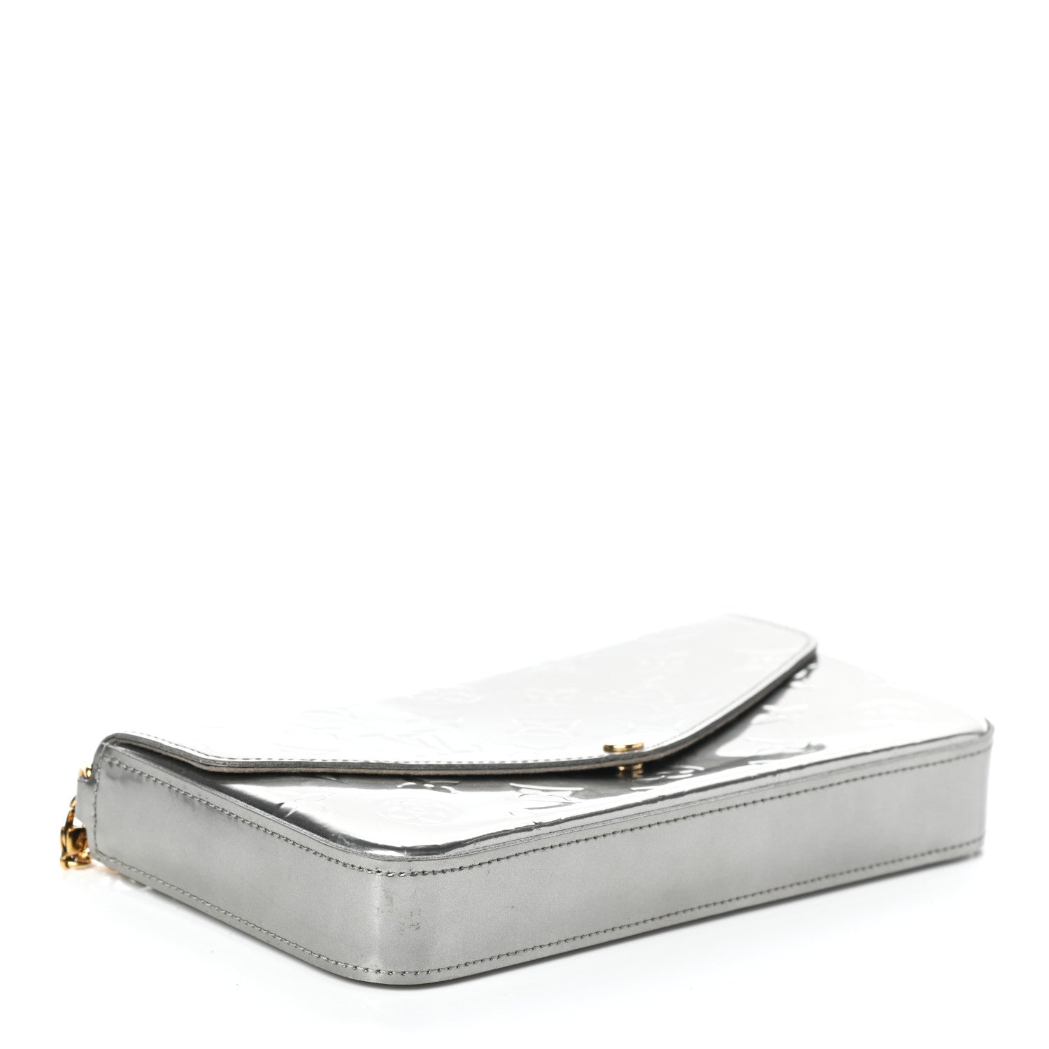 Louis Vuitton Vernis Felicie Pochette Chain Wallet Gris Metal 5 of 11
