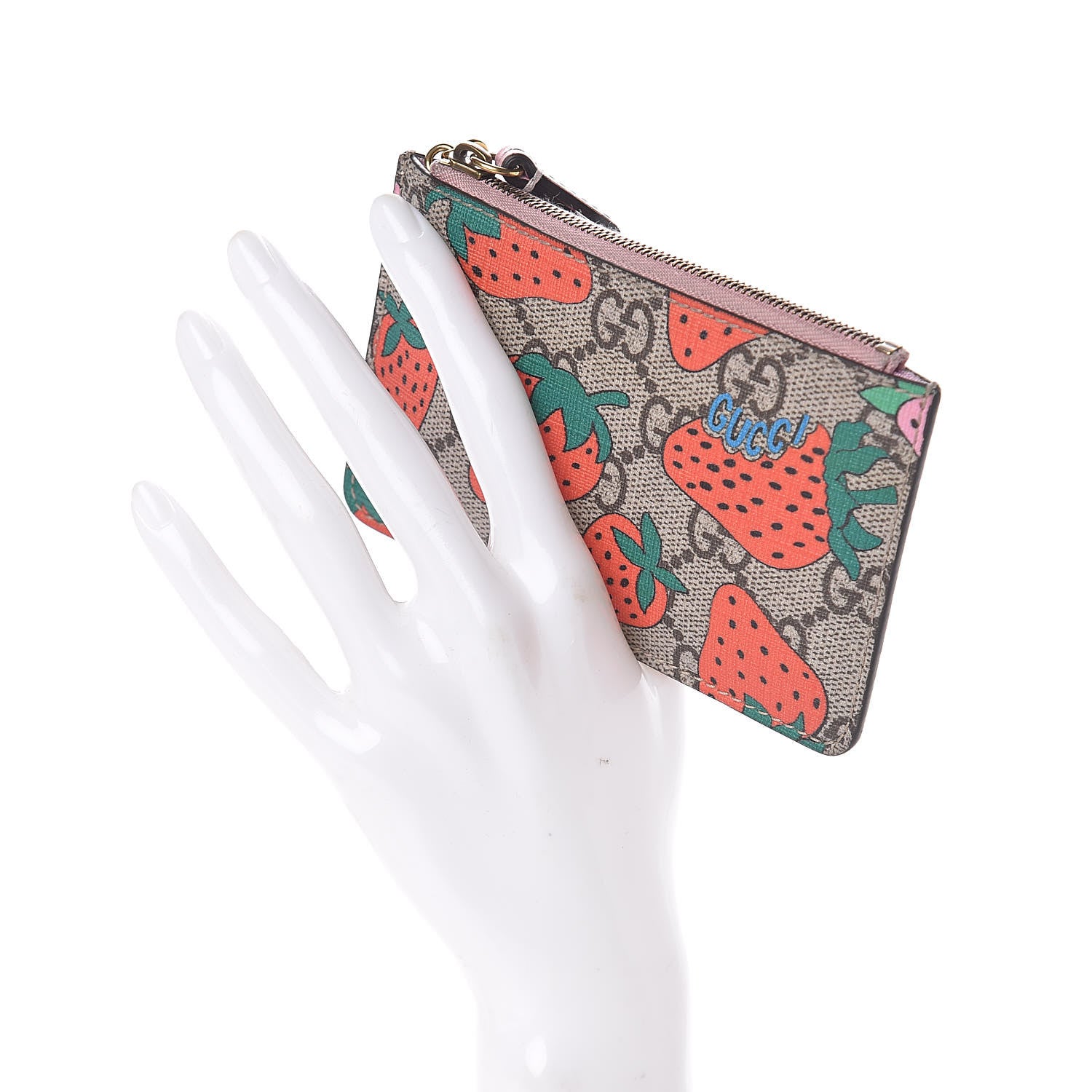 Gucci GG Supreme Monogram Strawberry Key Case 2 of 8