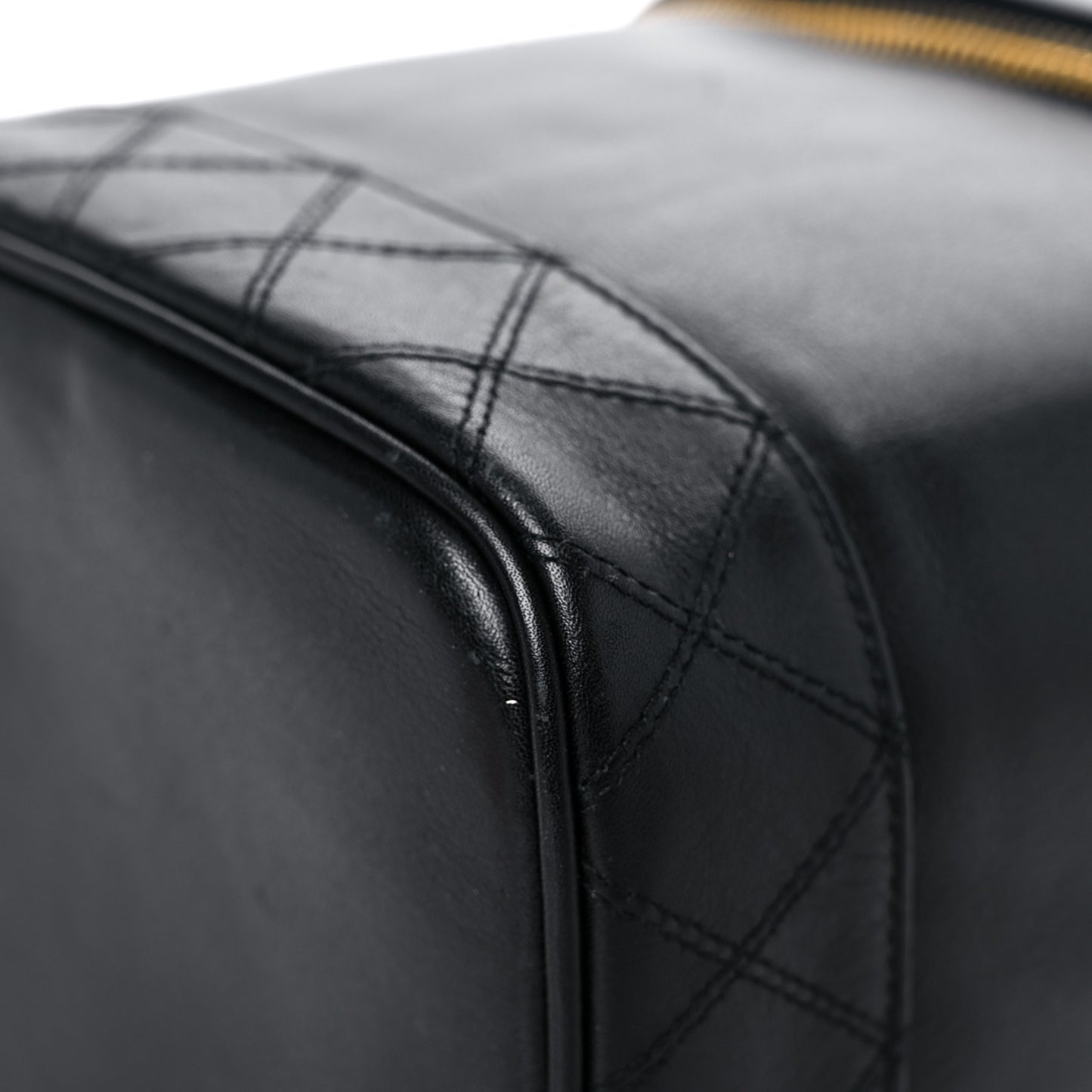 Lambskin Vanity Cosmetic Case Black