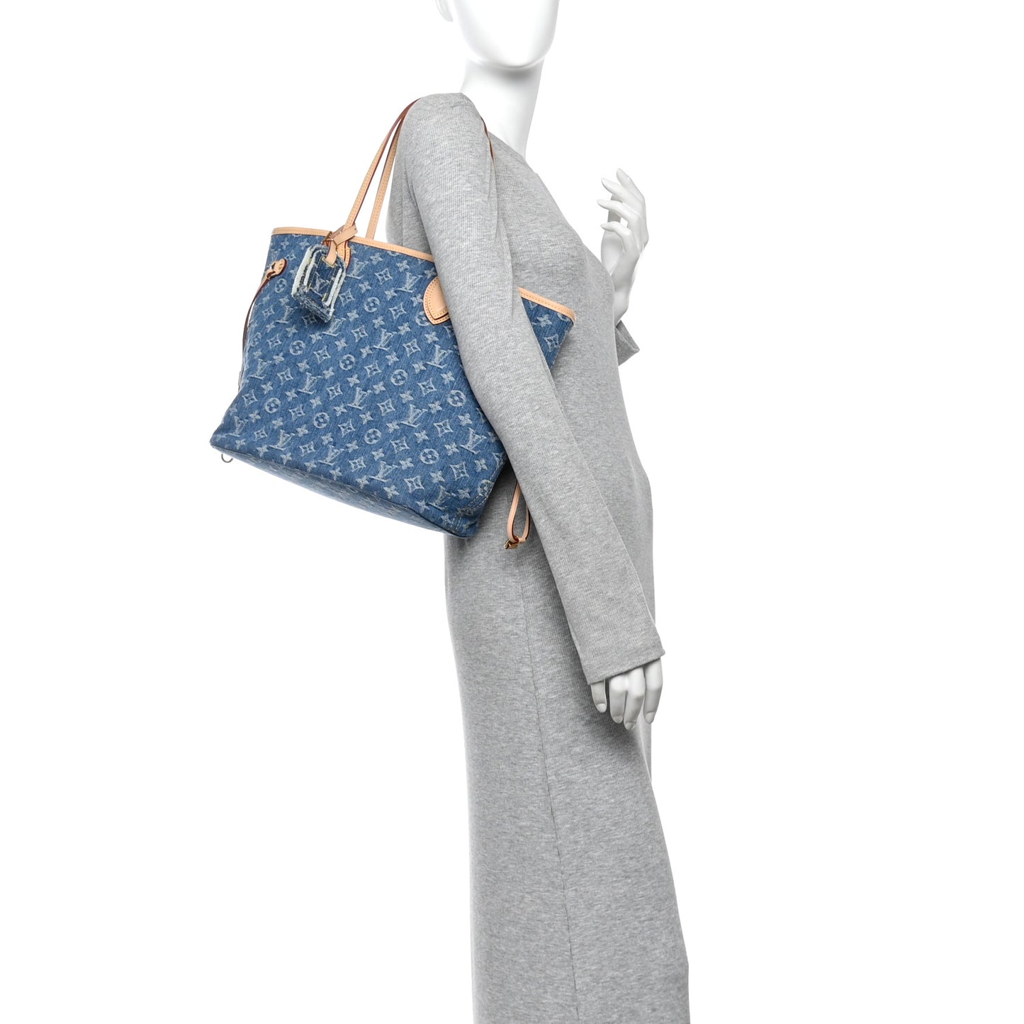 Monogram Denim Neo Neverfull MM Blue