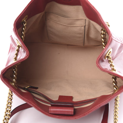 Gucci Calfskin Matelasse Medium GG Marmont Shoulder Tote Bag Hibiscus Red 5 of 15
