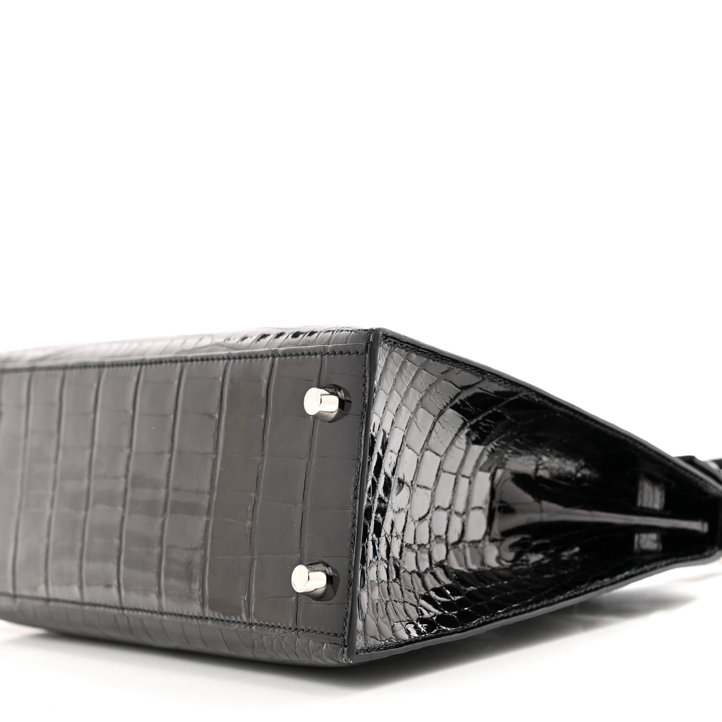 Shiny Alligator Kelly Sellier 25 Black