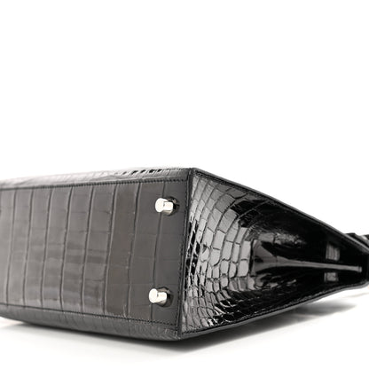 Hermes Shiny Alligator Kelly Sellier 25 Black 10 of 12