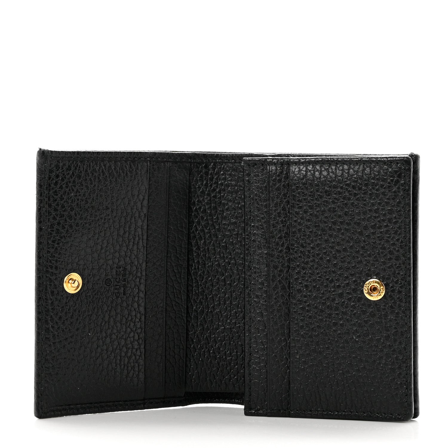 Gucci Pebbled Calfskin GG Marmont Card Case Black 5 of 9