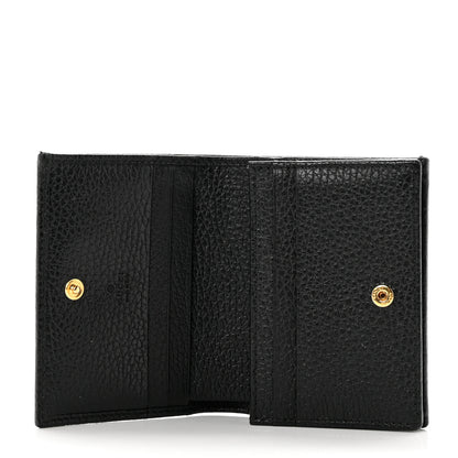 Gucci Pebbled Calfskin GG Marmont Card Case Black 5 of 9
