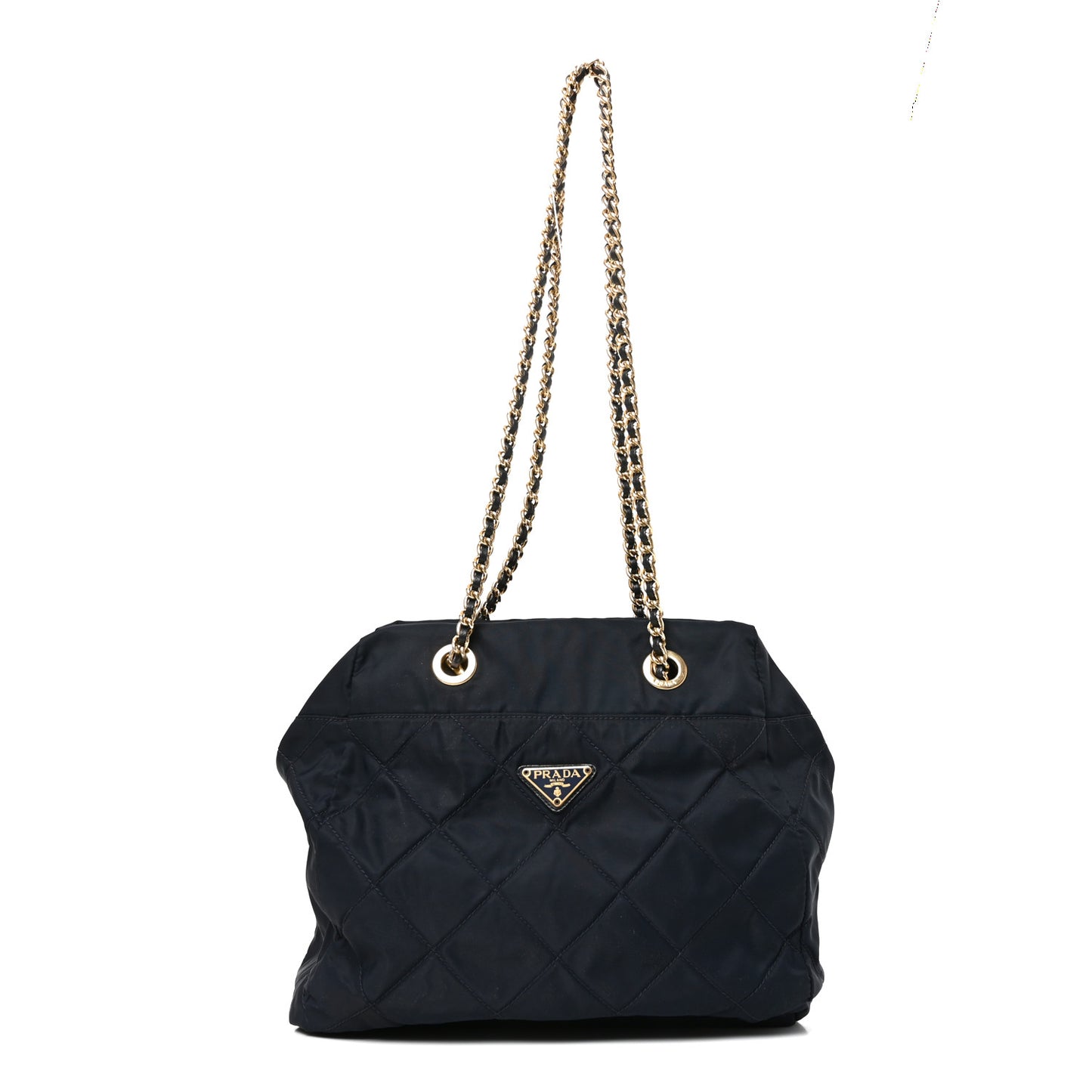Nylon Tessuto Quilted Shoulder Bag Black