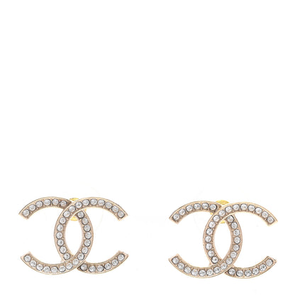Chanel Crystal Large CC Earrings Gold 1 of 5