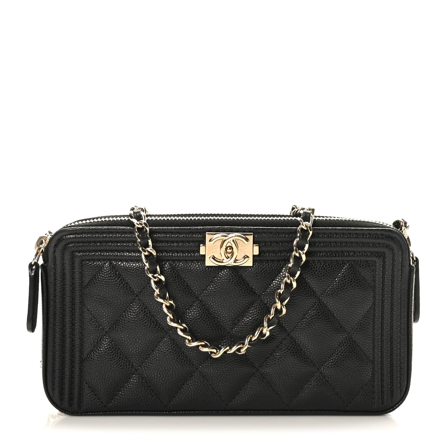 Chanel Caviar Quilted Small Boy Clutch With Chain Black 1 of 11