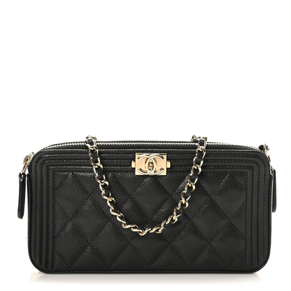 Chanel Caviar Quilted Small Boy Clutch With Chain Black 1 of 11