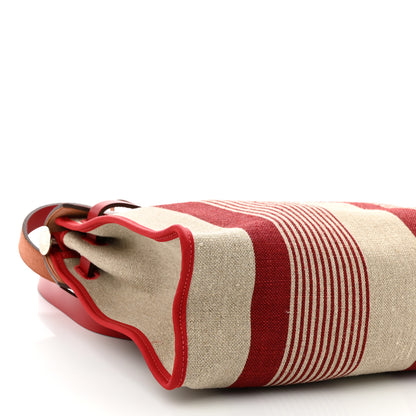 Hermes Vache Hunter Toile H Vibration Herbag Zip 31 PM Bordeaux Ficelle Rouge Piment 11 of 12