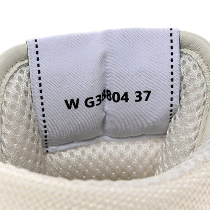 Chanel Suede Fabric Grained Calfskin Womens CC High Top Sneakers 37 White 9 of 12