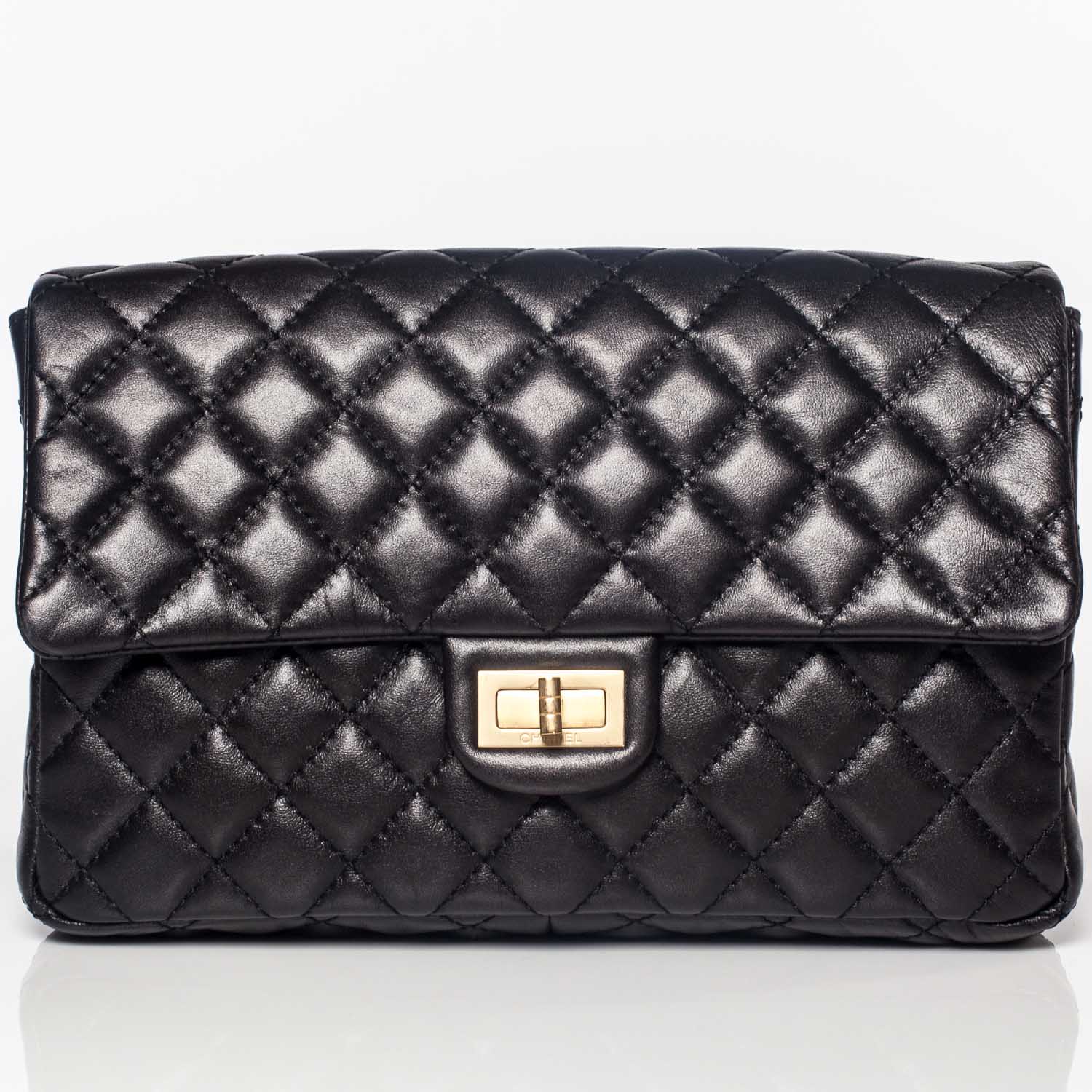 Chanel Lambskin Reissue 2.55 Clutch Black 1 of 9