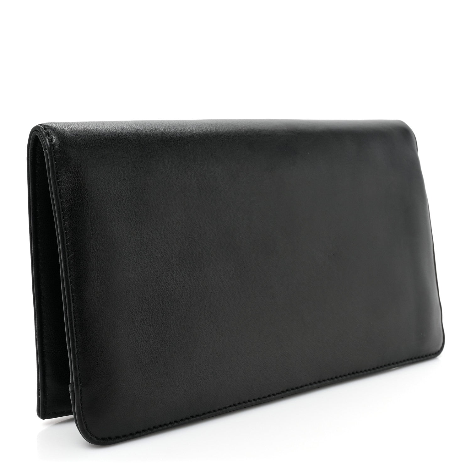 Chanel Lambskin Strass Crystal Peace Sign Emoji Fold Over Clutch Black 3 of 15