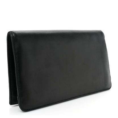 Chanel Lambskin Strass Crystal Peace Sign Emoji Fold Over Clutch Black 3 of 15