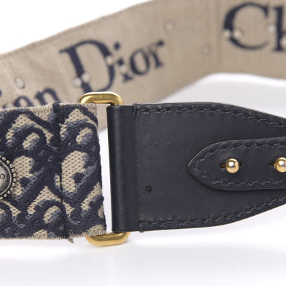 Christian Dior Oblique Studded Shoulder Strap Blue 6 of 7