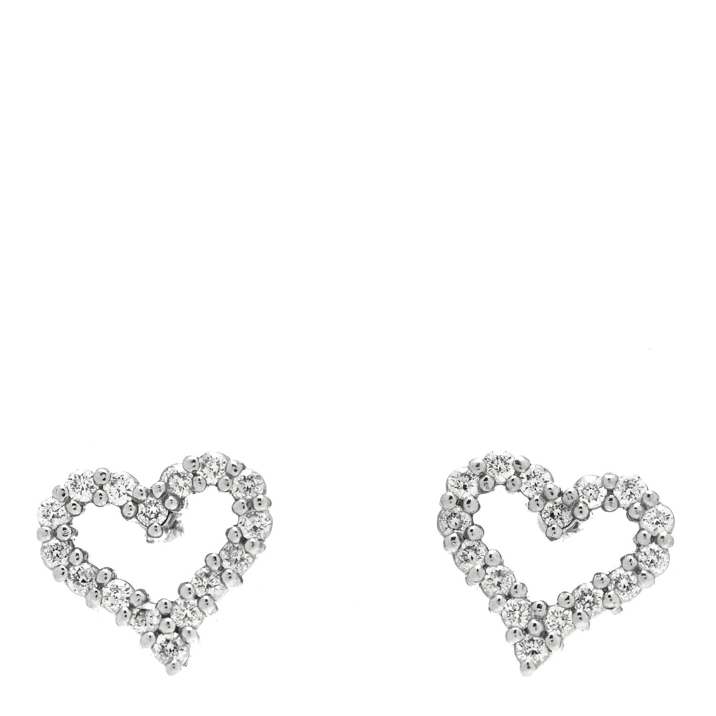 Platinum Diamond Extra Mini Heart Earrings