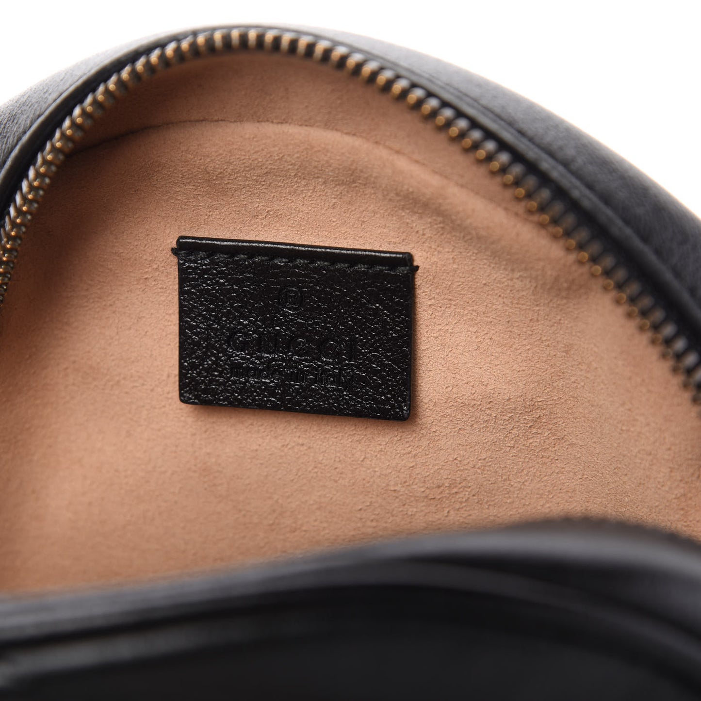 Azalea Calfskin Matelasse Heart Mini GG Marmont Round Shoulder Bag Black