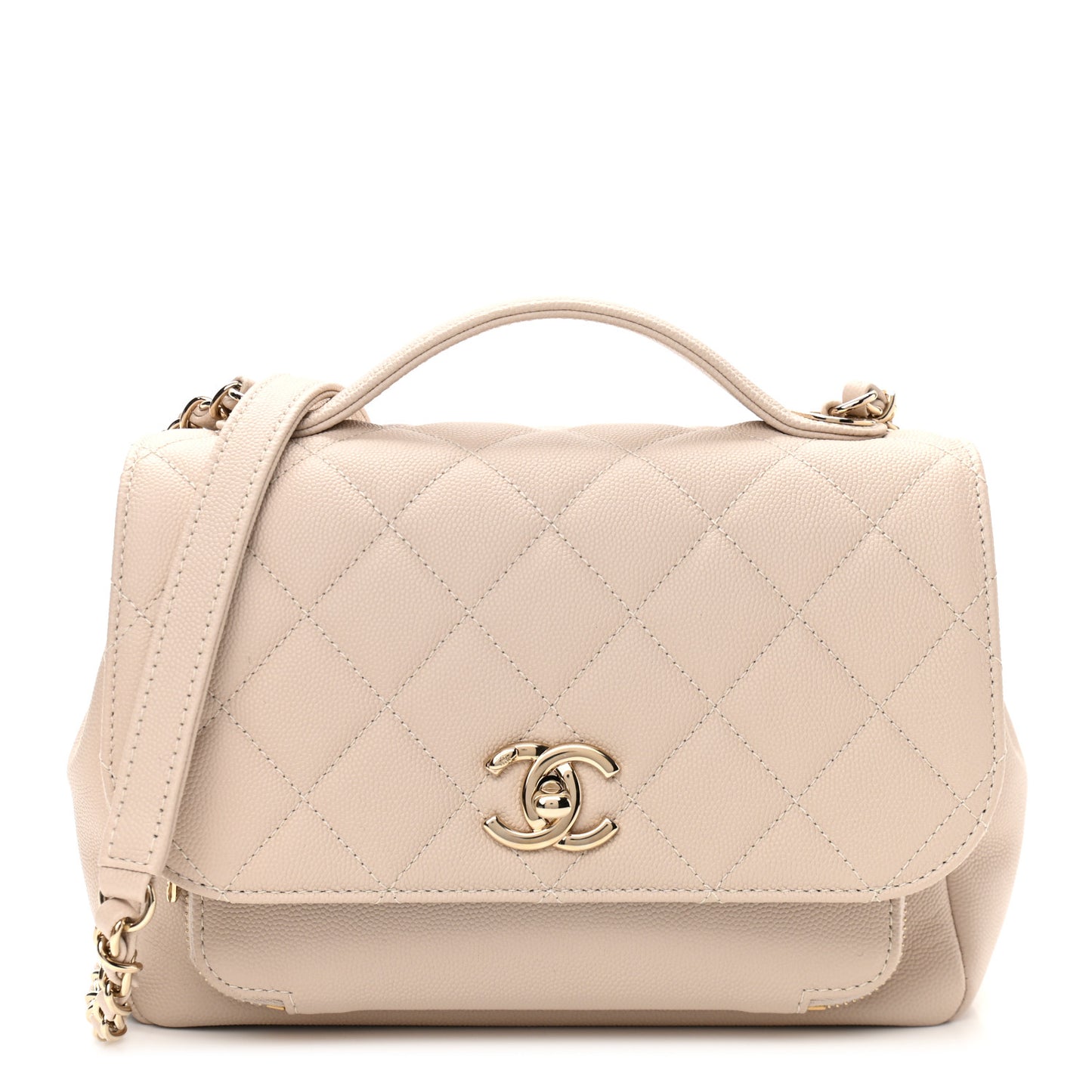 Caviar Quilted Medium Business Affinity Flap Beige