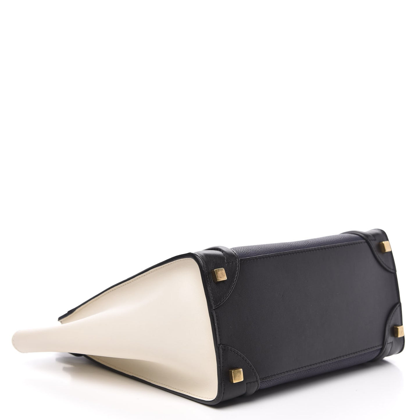 Textured Calfskin Micro Tri-Color Luggage Navy Blue