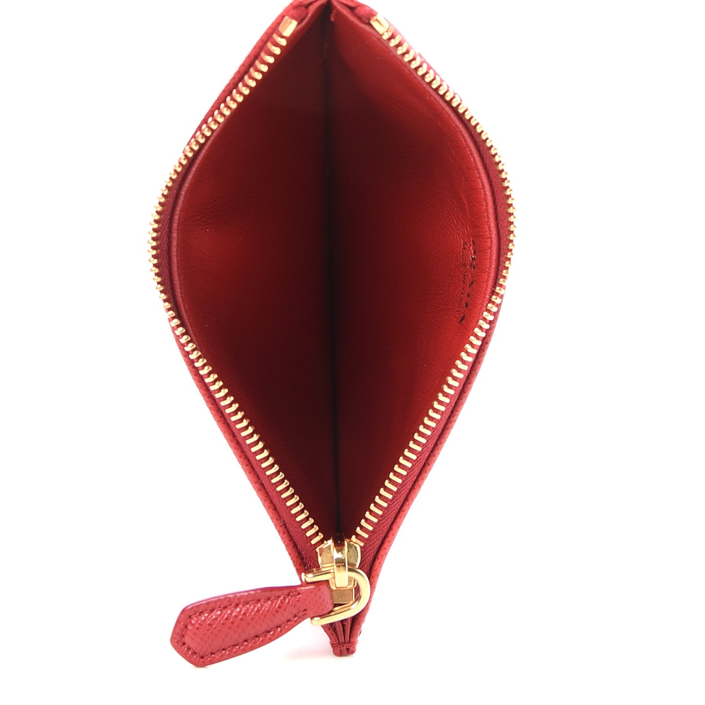 Saffiano Zip Card Holder Fuoco Petalo