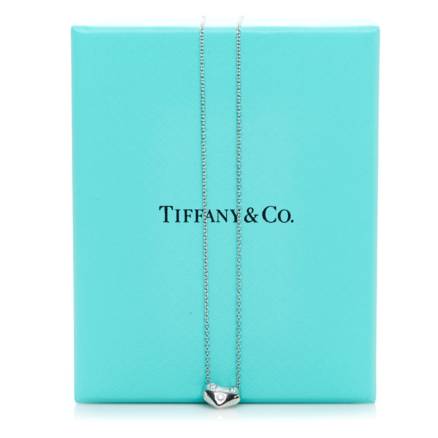 Platinum Diamond Etoile Small Heart Pendant Necklace
