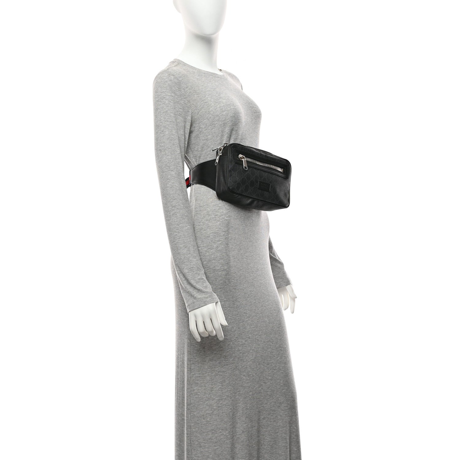 Gucci Soft GG Supreme Monogram Web Belt Bag Black Grey 2 of 11