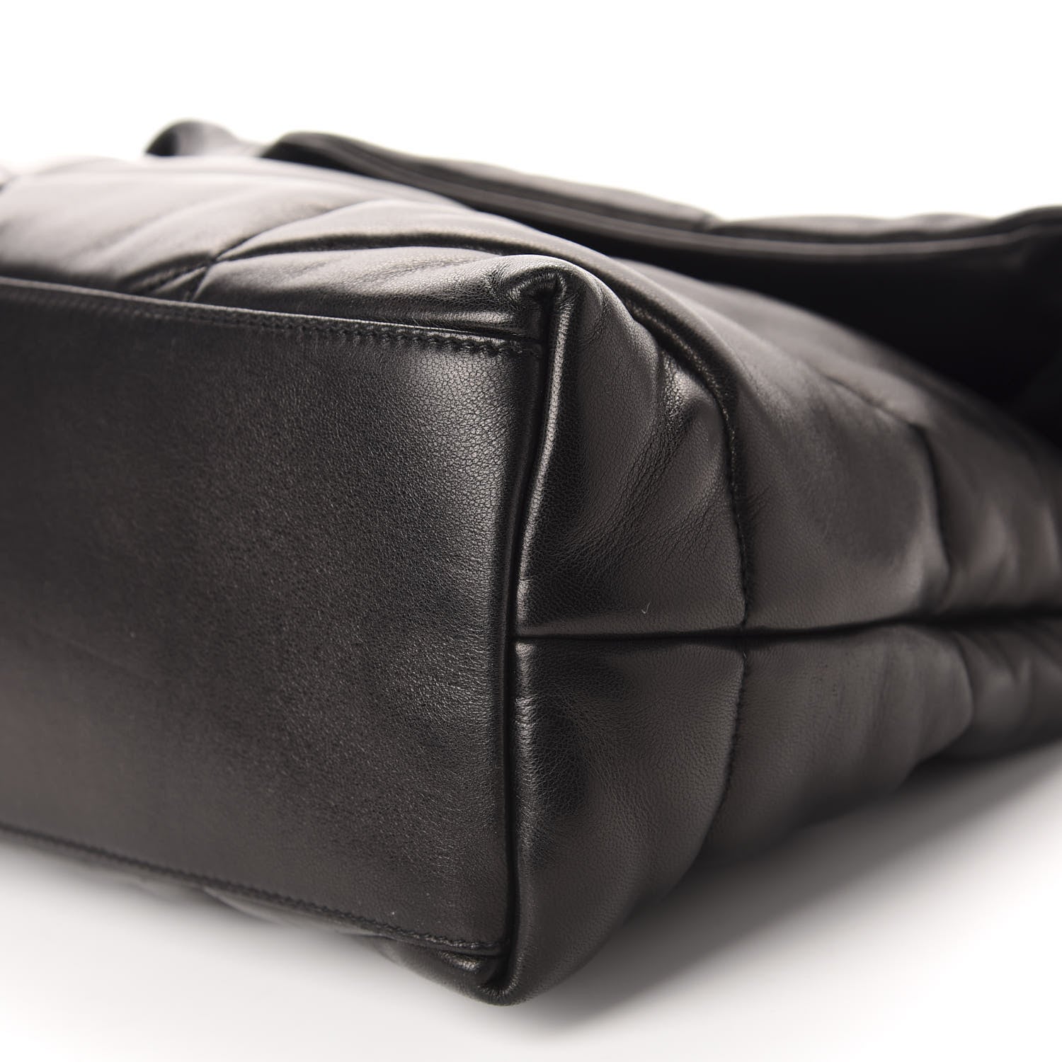 Saint Laurent Lambskin Quilted Medium Loulou Puffer Monogram Chain Satchel Black 7 of 11
