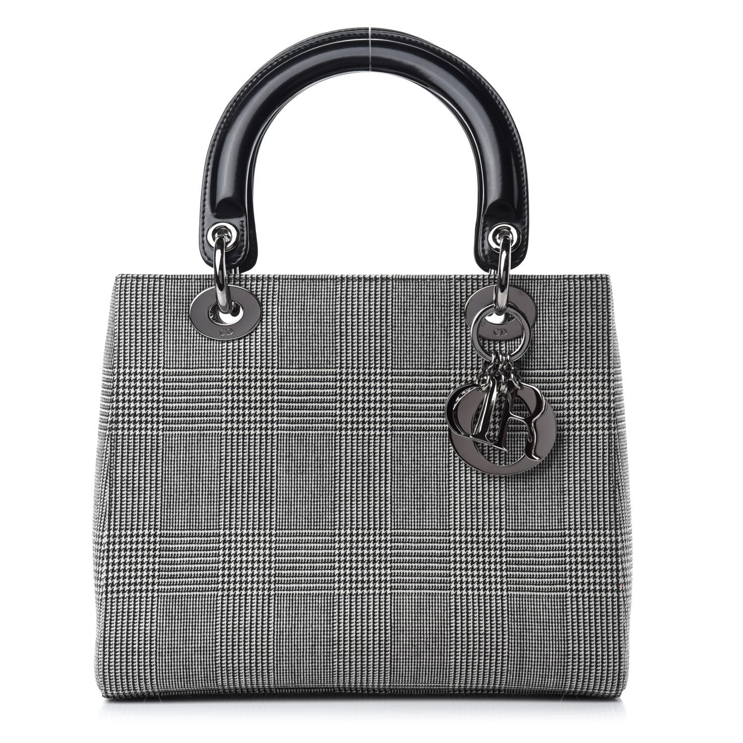 Christian Dior Patent Canvas Medium Lady Dior Black 1 of 12