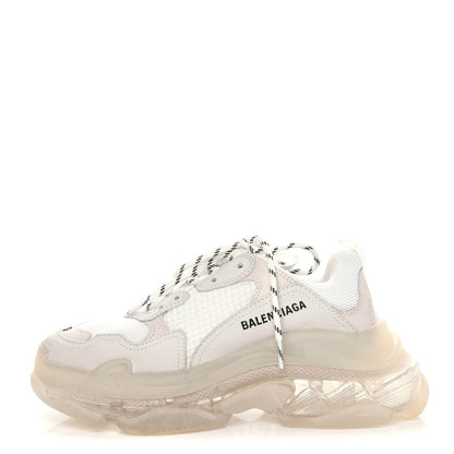 Balenciaga Fabric Mesh Clear Sole Womens Triple S Sneakers 39 White 1 of 10